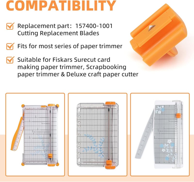 PROSOCOOL 157400-1001 Paper Trimmers Blades Replacement for Fiskars Paper Trimmer TripleTrack High Profile Blades, 12" Portable Paper Cutter Style I Blade 1968701005-4 Pack - Image 3